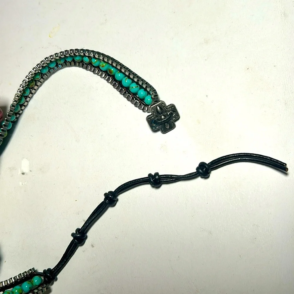 🌟Silver & Turquoise Sassparilla Wrap Bracelet🌟 - Picture 10 of 11
